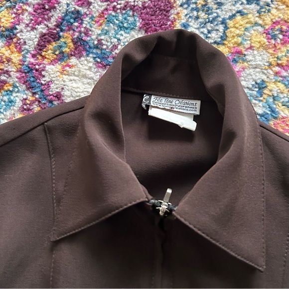 Vintage 90s brown preppy going out soft grunge blouse - Picture 5 of 6